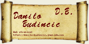 Danilo Budinčić vizit kartica